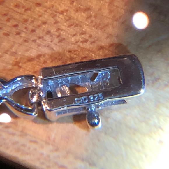 Sterling Silver stamped 925 Sapphire and diamond bracelet - Picture 12 of 13